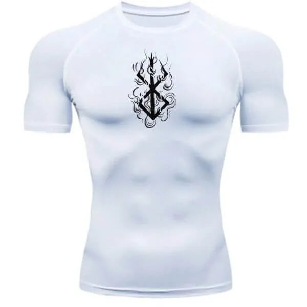 Camisa de compressão masculina cor branca berserk
